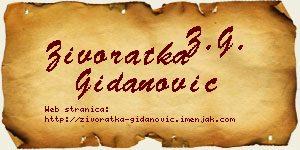 Živoratka Gidanović vizit kartica